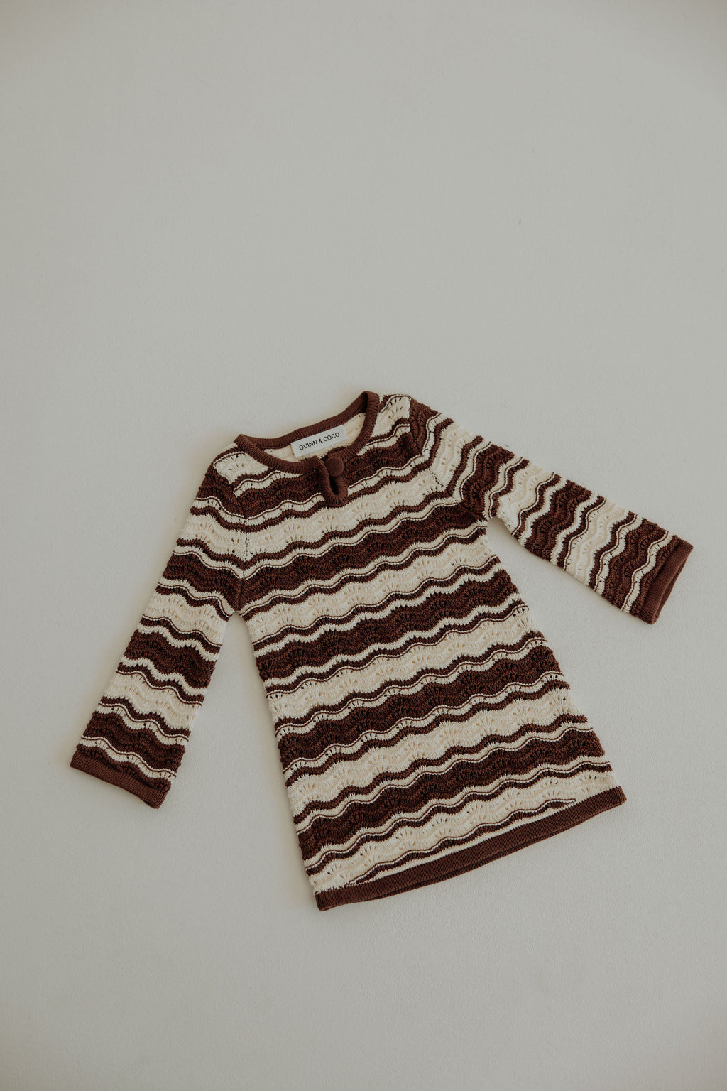 Love In Waves - Cocoa & Cream Knit Dress