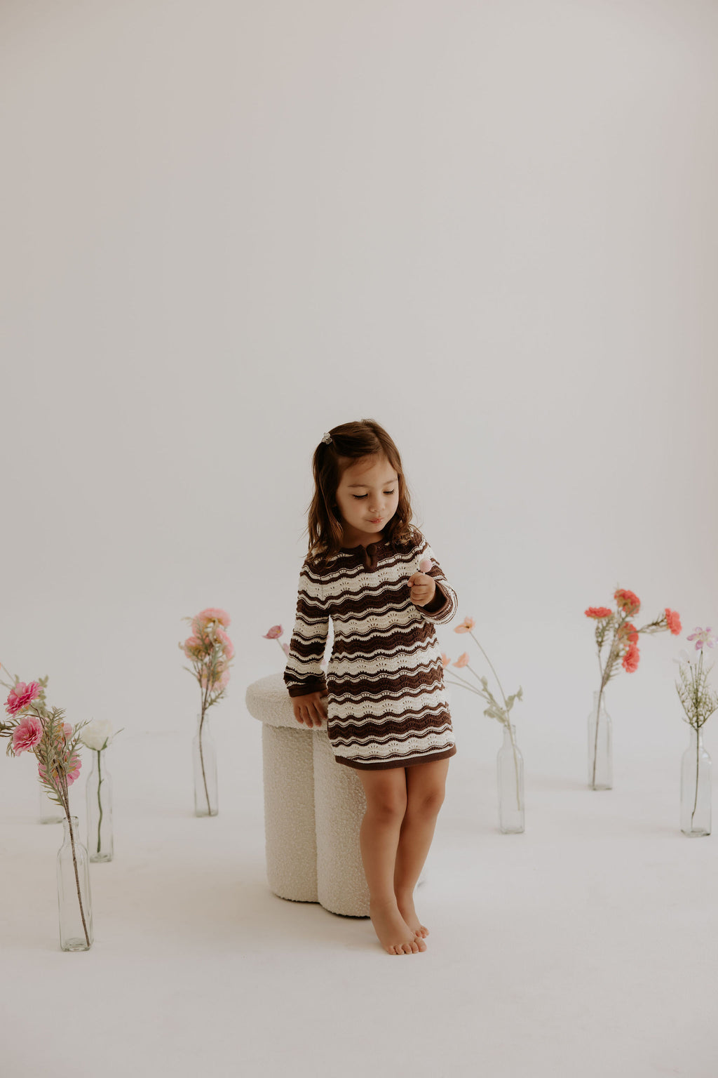 Love In Waves - Cocoa & Cream Knit Dress