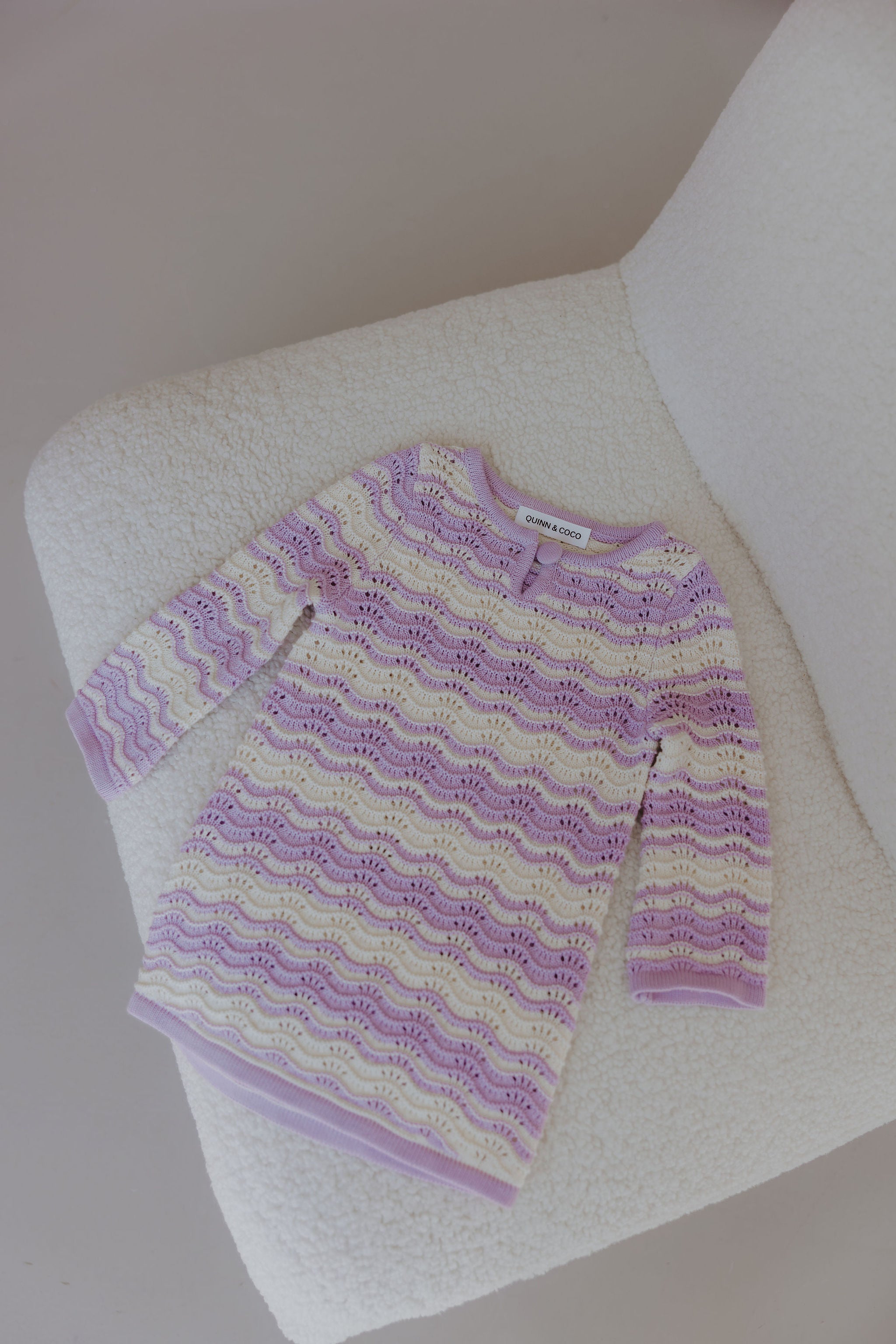Love In Waves - Lilac & Cream Knit Dress