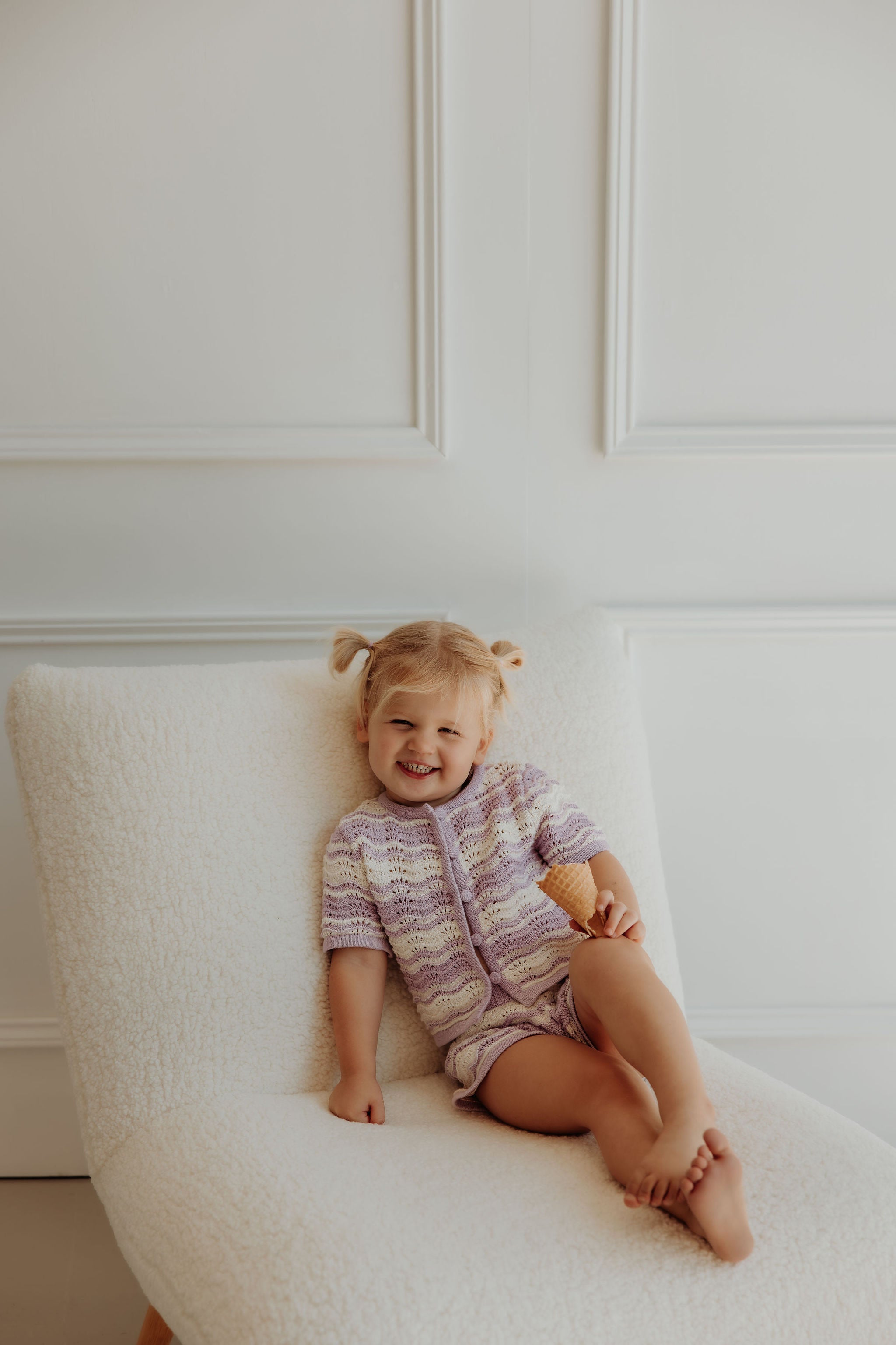 Love In Waves - Lilac & Cream Knit Set