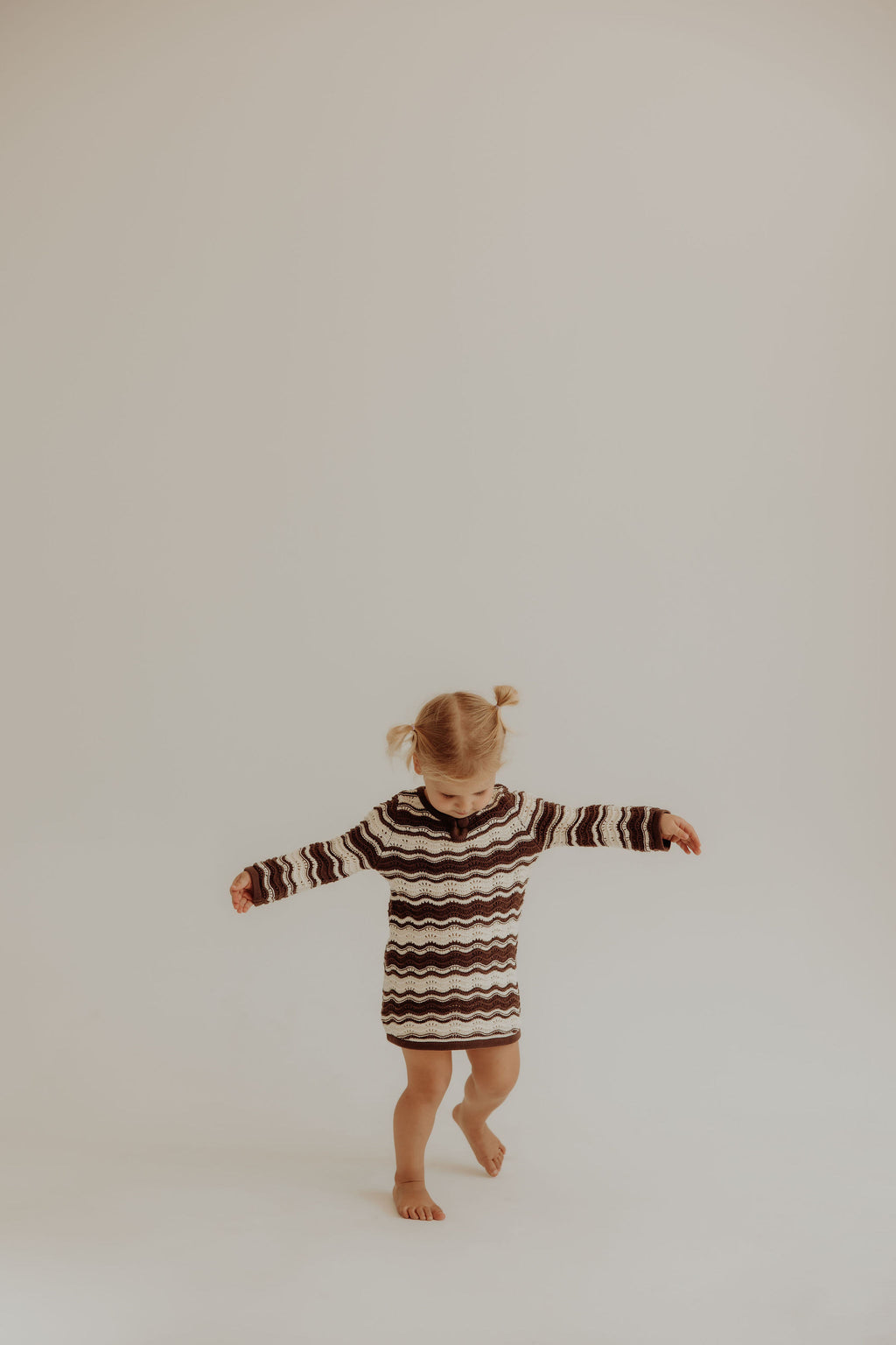 Love In Waves - Cocoa & Cream Knit Dress