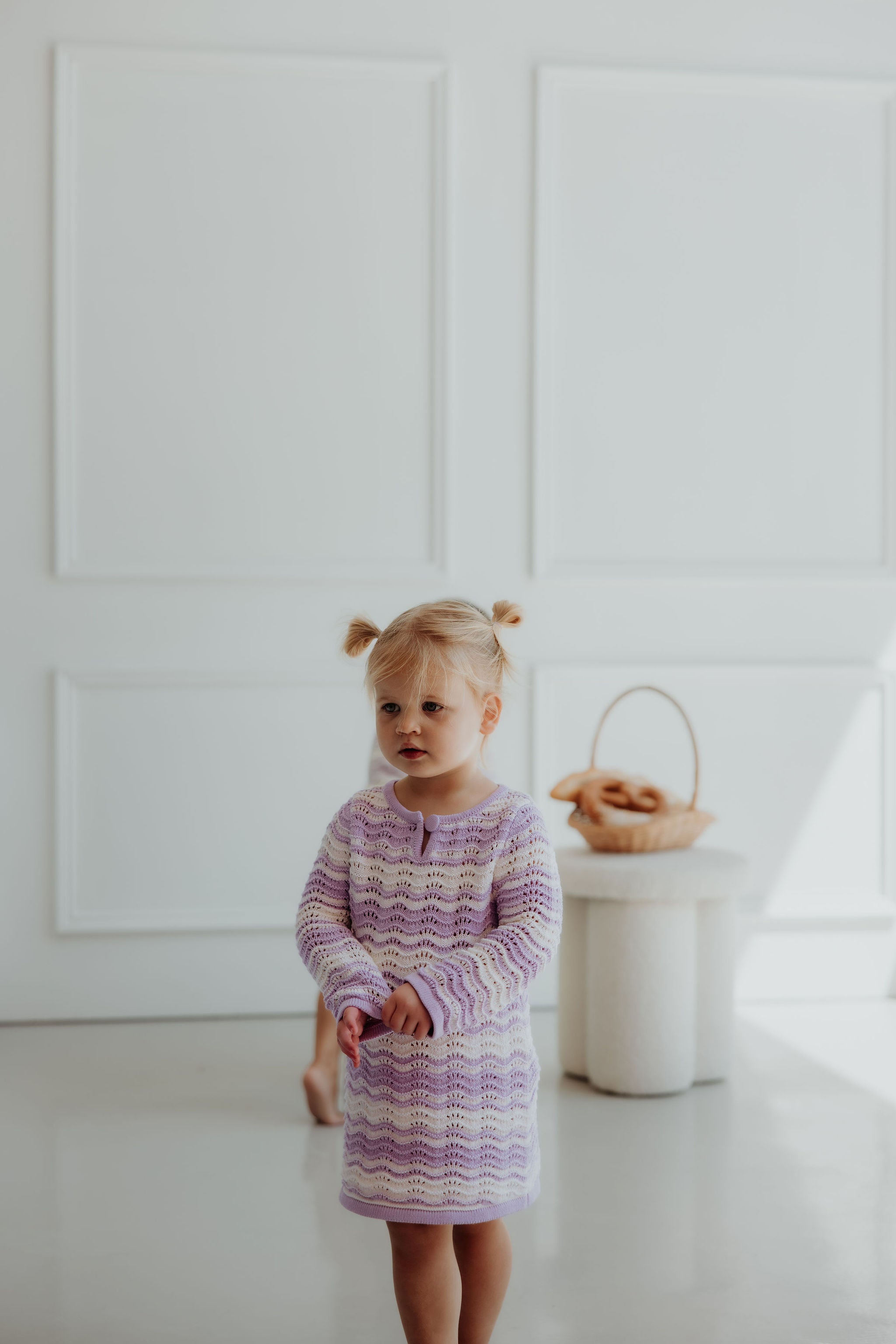 Love In Waves - Lilac & Cream Knit Dress