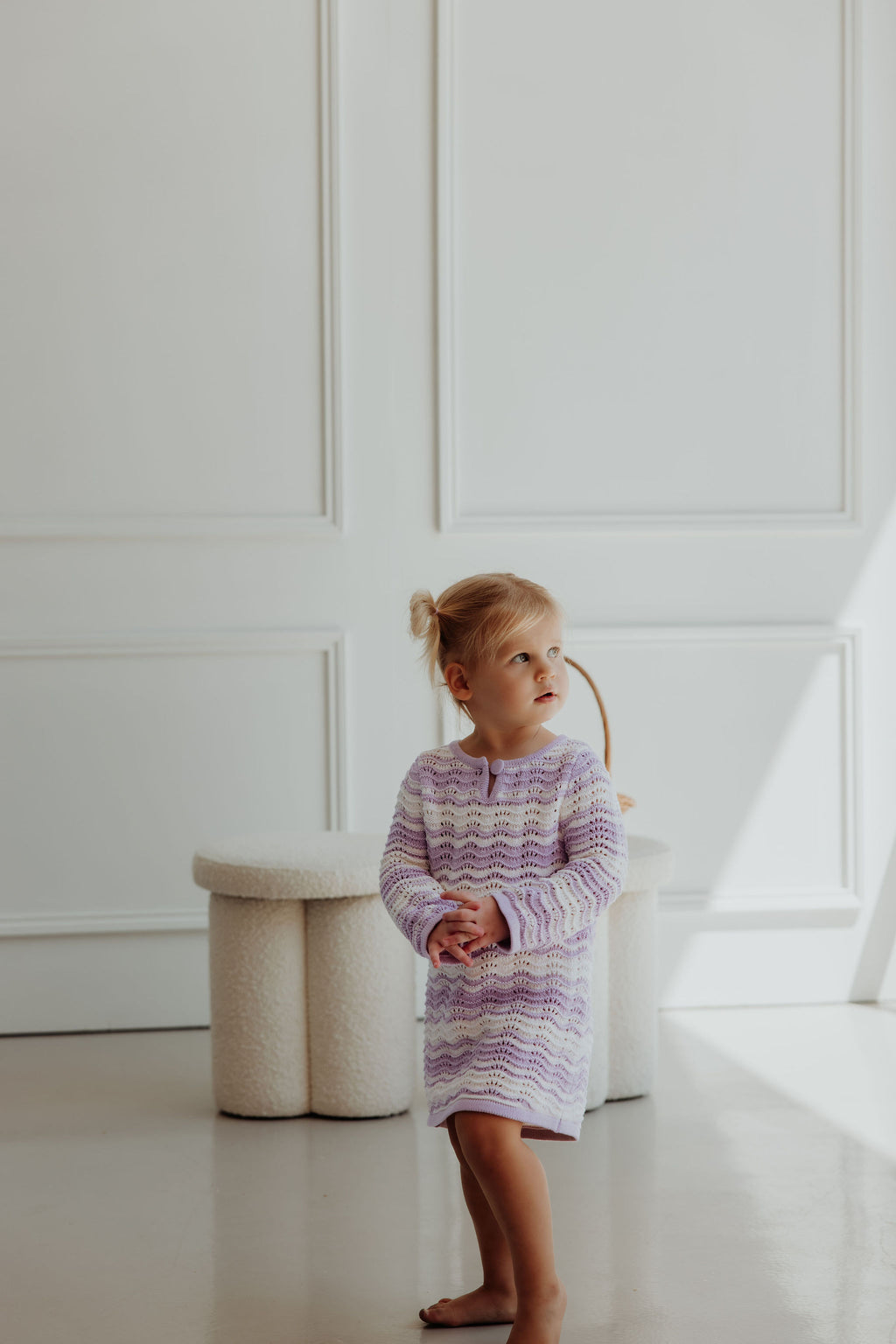 Love In Waves - Lilac & Cream Knit Dress
