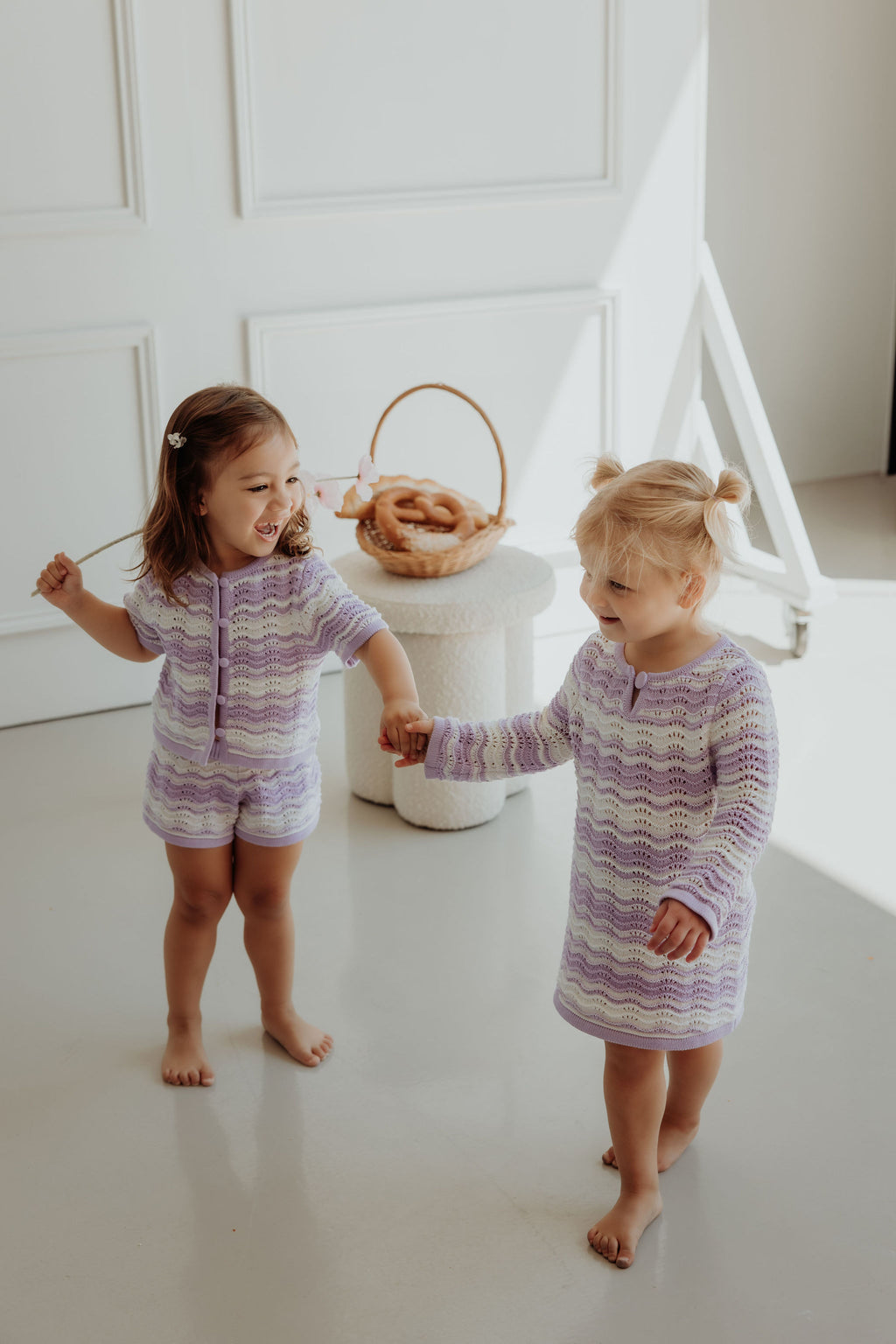 Love In Waves - Lilac & Cream Knit Set