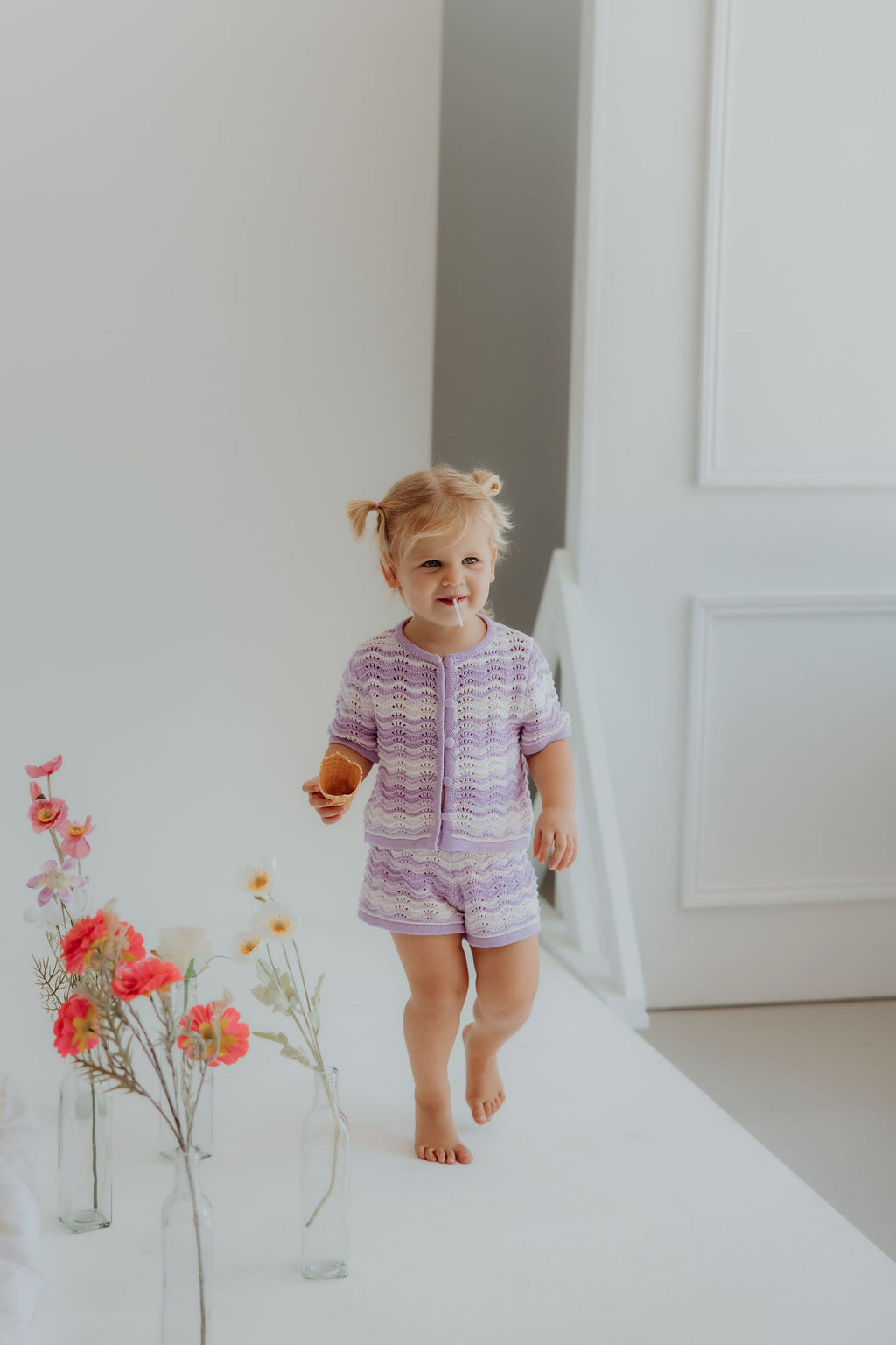 Love In Waves - Lilac & Cream Knit Set