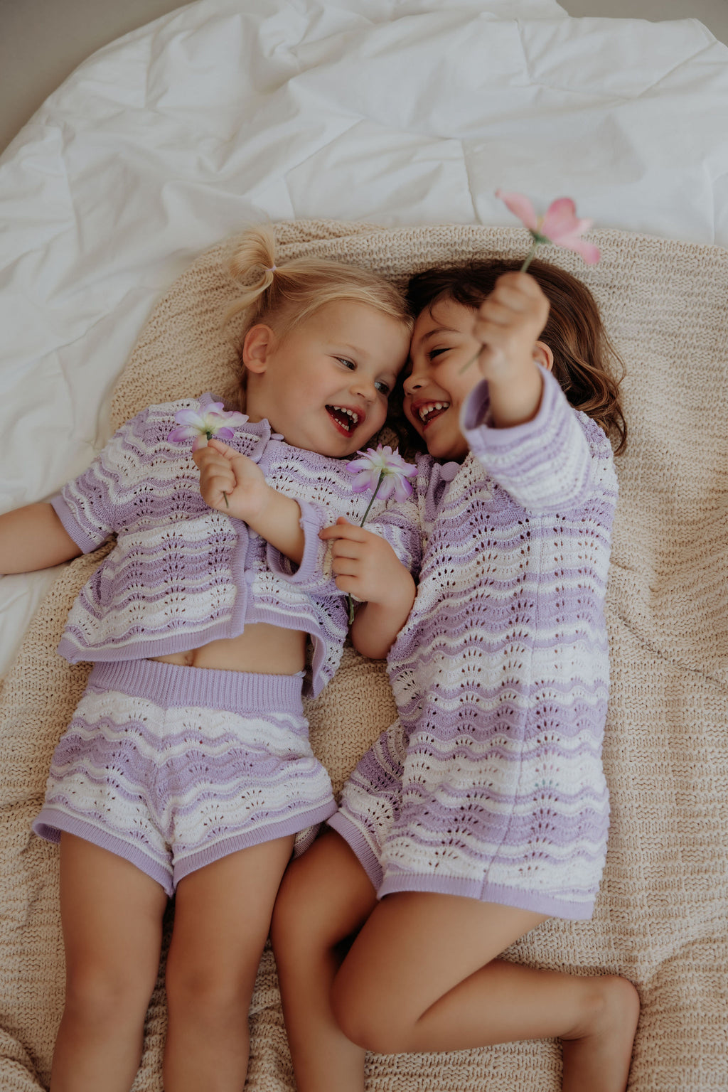 Love In Waves - Lilac & Cream Knit Set
