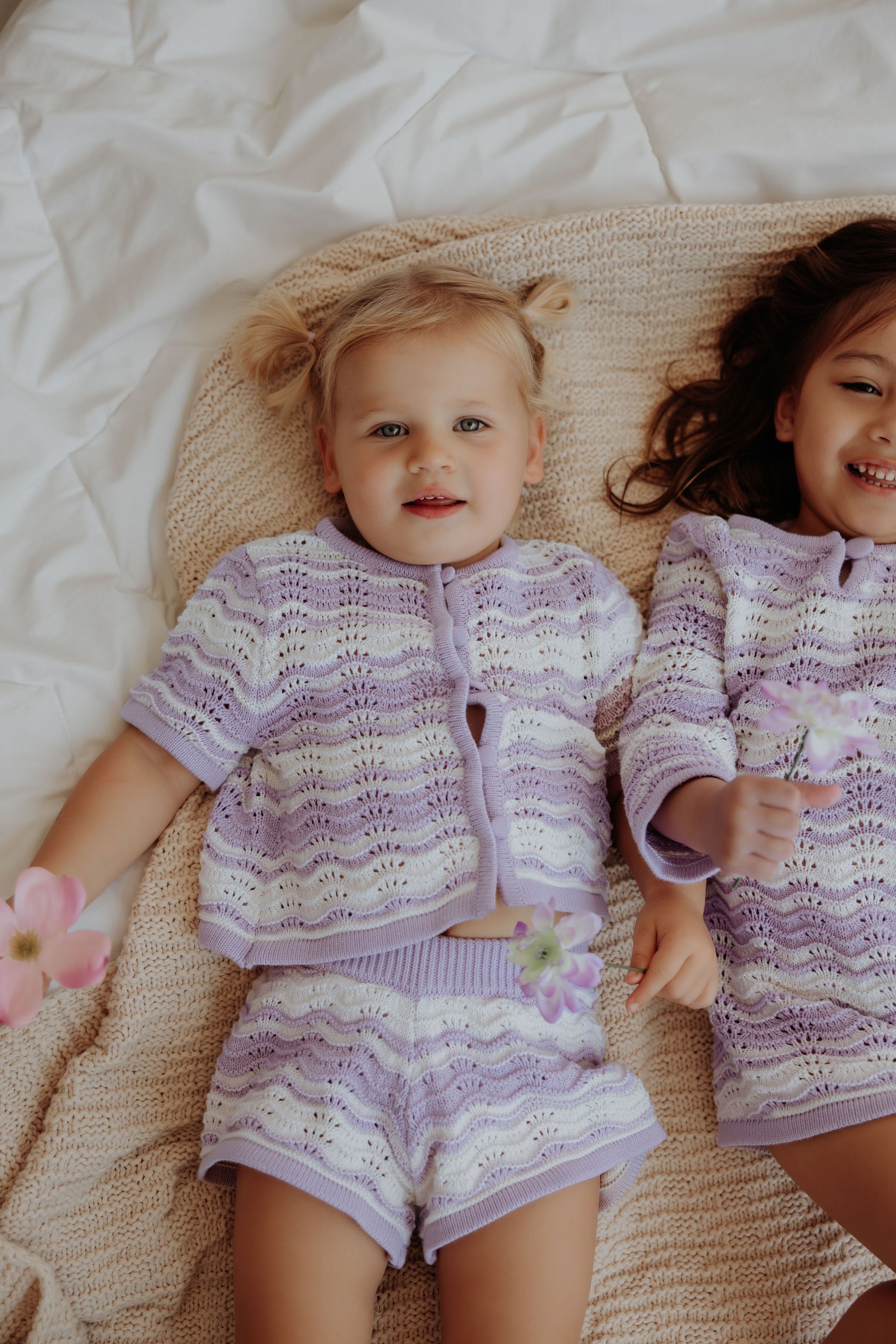 Love In Waves - Lilac & Cream Knit Set